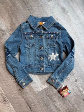 Y2K Deadstock Girls High School Musical Sequin Denim Jacket Size 7 girls